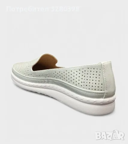 Елегантни дамски лоуфъри с олекотена подметка модел: A2373-2 WHITE, снимка 3 - Дамски ежедневни обувки - 50071539