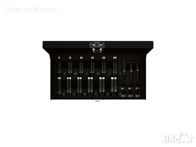 Комплект ударни гаечни ключове и битове 21 части Parkside Performance, снимка 2 - Други инструменти - 54024696