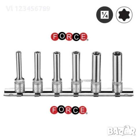 Вложки E дълги 1/4 от E4 до E10 к-т. 6 части