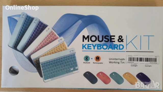 ПРОМО!!! Комплект Bluetooth безшумна клавиатура и мишка – ултратънки, снимка 5 - Клавиатури и мишки - 54082839