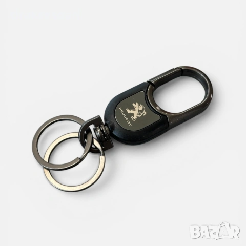 Луксозен метален ключодържател Peugeot / Пежо – графитен дизайн