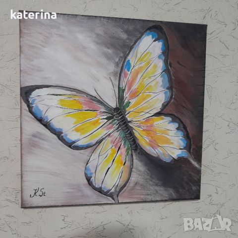 Картина Пеперуда  40/40см., снимка 2 - Картини - 42301943