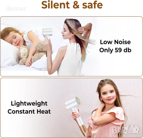 UKLISS 1400W сешоар за бързо съхнене, 110 000 оборота в минута, снимка 3 - Сешоари - 51765493