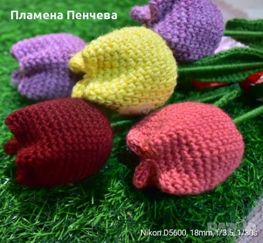 плетени лалета, снимка 10 - Изкуствени цветя - 53109073