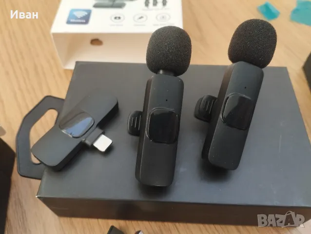 2 безжични микрофона за Iphone , снимка 7 - Микрофони - 49956917