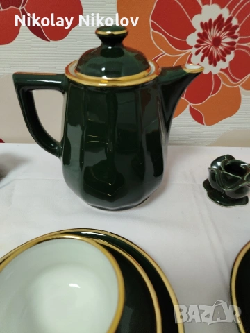 Порцеланов сервиз Vintage Apilko Green Gold , снимка 4 - Сервизи - 53330947
