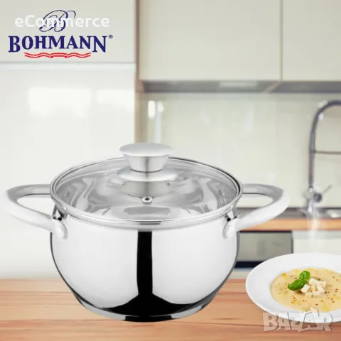 Тенджера Bohmann BH 0512-16, 2.1л/6.6л., неръждаема стомана, снимка 1 - Съдове за готвене - 47656213