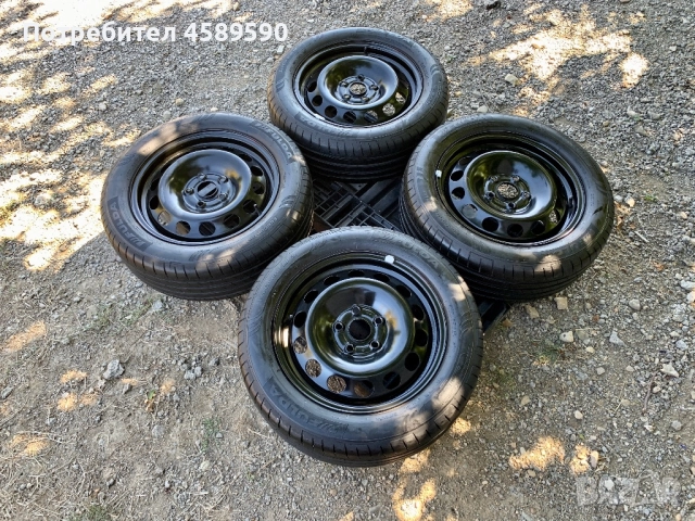 4бр.Оригинални железни джанти 16цола ET50+ НОВИ ГУМИ ДОТ1624 Fulda 205/55/16 за Vw,Audi,Seat,Skoda, снимка 3 - Гуми и джанти - 51808249