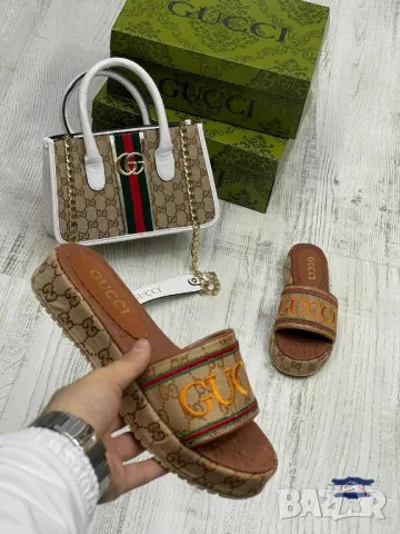 дамски чехли и чанта gucci , снимка 3 - Чанти - 46882118