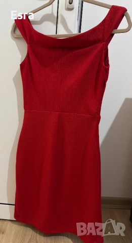 Елегантна червена рокля, снимка 4 - Рокли - 52879753