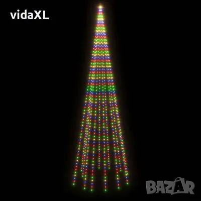 vidaXL Коледна елха на флагщок, цветно, 732 LED, 500 см (SKU:343529), снимка 3 - Лед осветление - 48254937