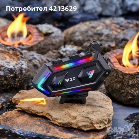 !!ПРОМОЦИЯ!! Слушалка за мотоциклетна каска с RGB цветни светлини, снимка 2 - Слушалки и портативни колонки - 47030577