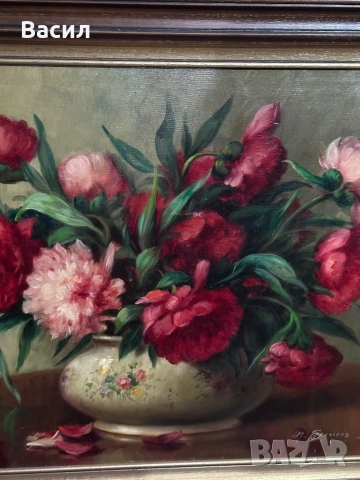 Картина Цветя Масло, снимка 4 - Картини - 54241446