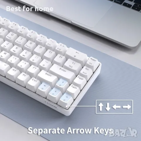 Геймърска клавиатура с LED подсветка и 68 клавиша TMKB60 , снимка 5 - Клавиатури и мишки - 50108457