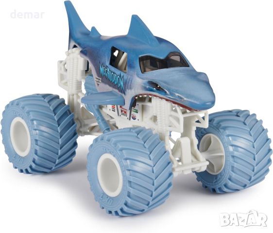 Monster Jam, Megalodon Monster Truck, колекционерски камион, мащаб 1:24, играчка за деца 3+ г., снимка 4 - Коли, камиони, мотори, писти - 45097039
