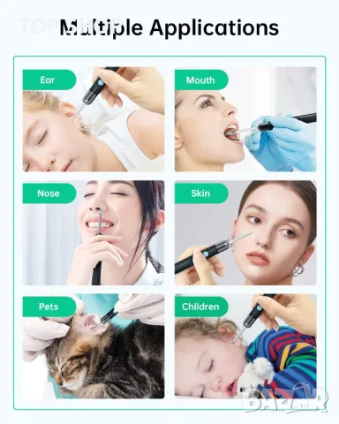 Комплект за премахване на ушна кал, Hpavxlr 1080P безжичен с камера, 3,5 мм ендоскоп за уши, WiFi, снимка 5 - Тримери - 49444105