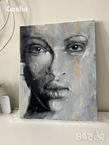 Картина женско лице с маслени бои, снимка 3 - Картини - 46245392