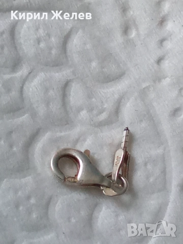 Сребърна карабинка закопчалка 20316, снимка 4 - Колиета, медальони, синджири - 52339415