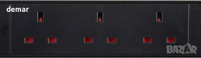 Amazon Basics метален разклонител, защита от пренапрежение, 9 изхода (щепсел за Великобритания), снимка 5 - Други стоки за дома - 49405105