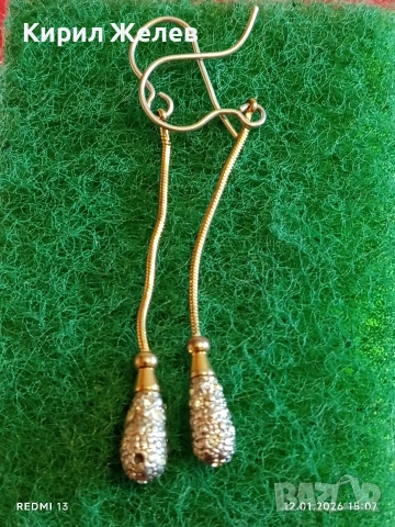 Ефектни линейни сребърни обеци инкростация на кристали Сваровски 53068, снимка 6 - Обеци - 53073647