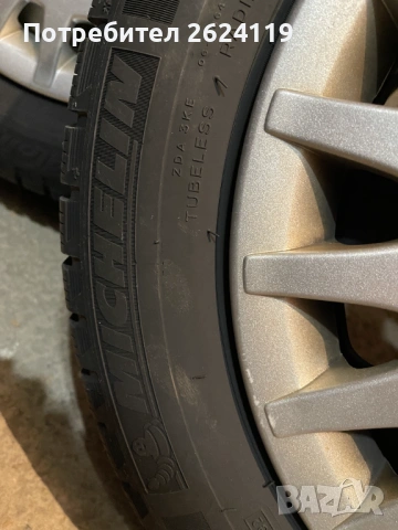 Продавам железни джанти с зимни гуми Michelin Alpin 185/60/15 , 5х100, снимка 7 - Гуми и джанти - 53108181