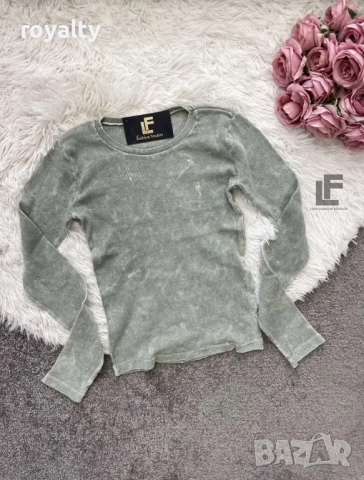 Блуза LFS Basics MustHaves Green 9480, снимка 2 - Блузи с дълъг ръкав и пуловери - 52899237