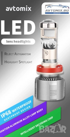LED Крушки Н7 с лупи,12-24v canbus, снимка 2 - Аксесоари и консумативи - 51805061