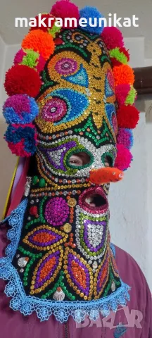 Продавам кукерска маска, гугла, уникат, Новодел, авторски модел, етно, Сурва, Кукерландия , снимка 5 - Колекции - 42314889
