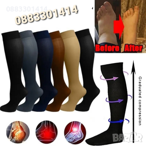 Компресионни чорапи срещу болки, отток и разширени вени , снимка 3 - Дамски чорапи - 44956907