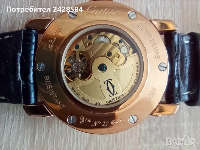 Cartier луксозен мъжки часовник + Подарък , снимка 5 - Мъжки - 46731008