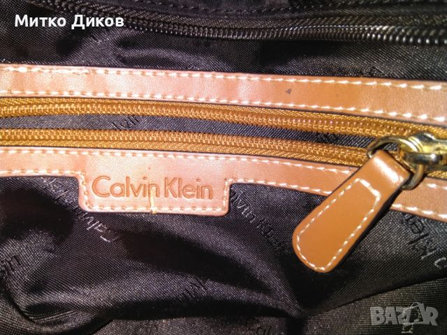 Calvin Klein женска чанта нова промазан плат 40х26х14см, снимка 11 - Чанти - 46811548