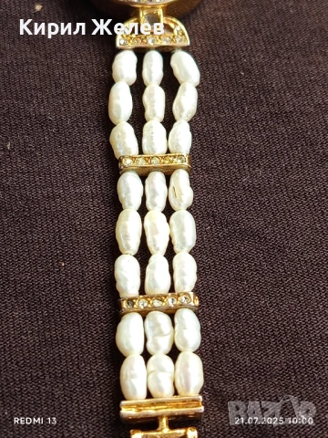 Дамски часовник Savelia Quartz красив стилен дизайн кристали,седеф 50238, снимка 6 - Дамски - 51088261