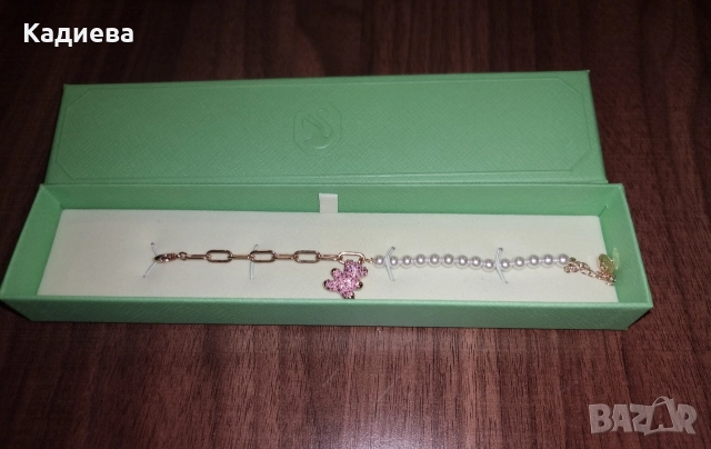 гривна Teddy розово злато с перли - Swarovski- 5669169, снимка 5 - Гривни - 52681894