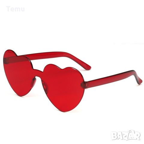 Водоустойчиви дамски очила подходящи за плаж и стъкла във формата на сърца : Цвят > Червен, снимка 5 - Слънчеви и диоптрични очила - 45688834