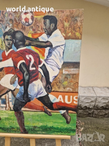 Страхотна антикварна картина масло върху платно , снимка 6 - Картини - 52019803