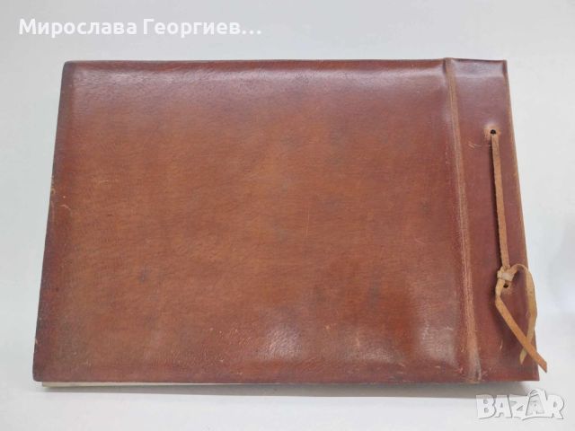 Стар български фотоалбум с кожени корици, снимка 3 - Антикварни и старинни предмети - 45155478