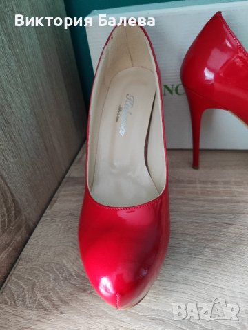 Лачени дамски обувки , снимка 3 - Дамски обувки на ток - 44968560