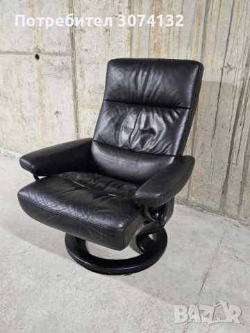 Кресло и табуретка от естествена кожа с релакс функция, снимка 5 - Дивани и мека мебел - 45595042