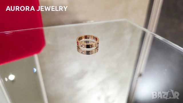 CARTIER Love Rose Gold 1 Diamond Small Model Пръстен, снимка 5 - Пръстени - 53239120