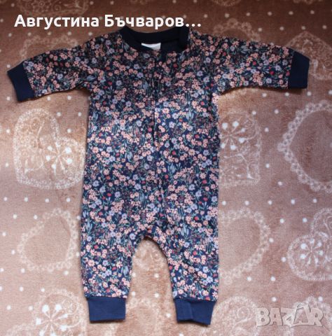 Комплект от 2 броя пижами H&M - флорална щампа/разм. 56 (1-2м), снимка 10 - Комплекти за бебе - 46020844