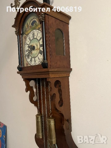 Античен,стенен-Фрезийски часовник,тъмен орех 1950-1960г.с махало, снимка 7 - Стенни часовници - 50571193