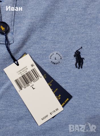 Нова оригинална фланелка Polo Ralph Lauren, custom slim fit – 100%  памук, L, снимка 3 - Тениски - 45164117