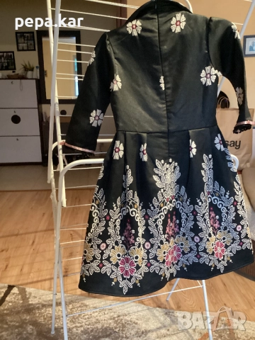 Уникална рокля с дълъг ръкав,,Баронеса”. 146 за 11 г, снимка 4 - Детски рокли и поли - 52635133