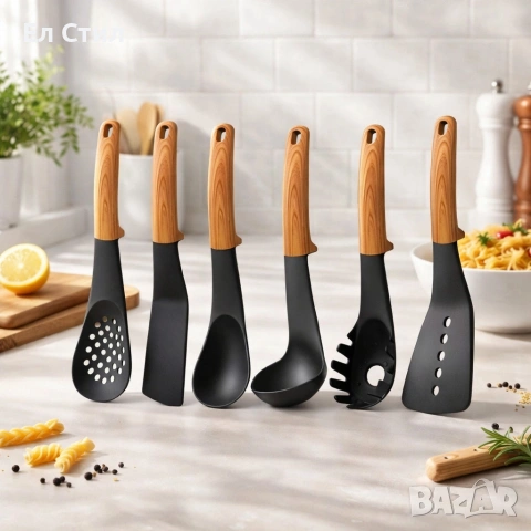 Комплект кухненски прибори 6 части с въртяща се стойка Cheffinger, снимка 4 - Прибори за хранене, готвене и сервиране - 53309528