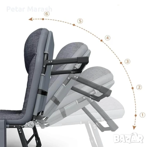 Сгъваемо походно легло с 4 крака и мек матрак, антрацит сиво, снимка 10 - Спални и легла - 50822676