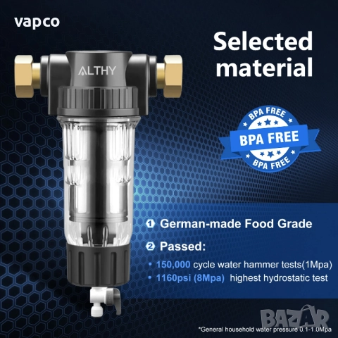 Самопочистващ филтър за водопровод AL-PRE1, снимка 4 - ВИК - 51462729