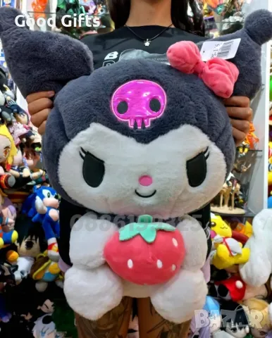 Голяма плюшена играчка Кити Куроми, Hello Kitty Kuromi плюшена играчка, 45см, снимка 2 - Плюшени играчки - 47328167