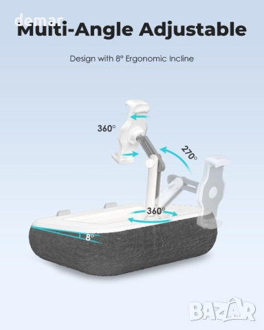 Поставка за таблет Viozon, таблети/телефони 4.7~13" и лаптопи 10~15", силиконова поставка за чаша, снимка 4 - Друга електроника - 51920607