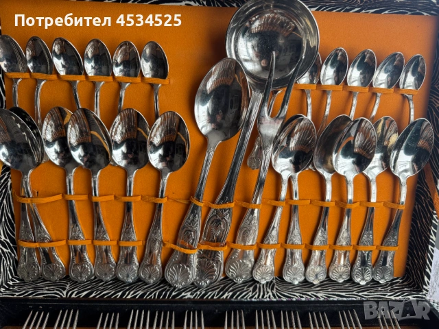 Италиански посребрен комплект прибори за 12 човека (Argenteria Professional, 51 части, 60–70 г.), снимка 3 - Антикварни и старинни предмети - 53572525