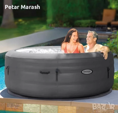 Intex SimpleSpa – Надуваемо Джакузи Ø196 см за 4 души с масажна система и отопление